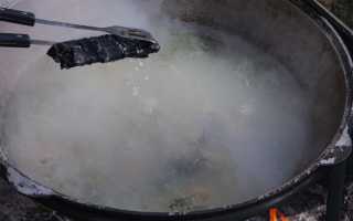 Настоящая рыбацкая уха с водкой на плите или костре