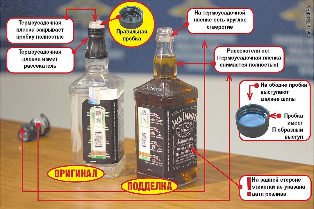 фото как отличить подделку Джек Дениелс