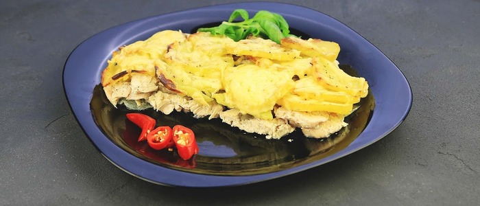Гратен с курицей и картофелем