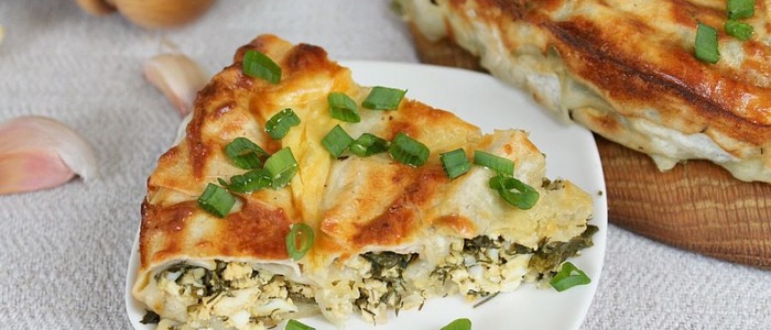 Лаваш с творогом в заливке