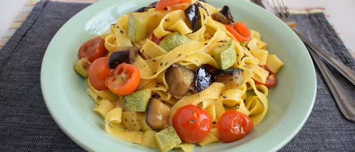 спагетти с баклажанами