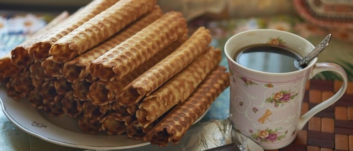 хрустящие вафельные трубочки