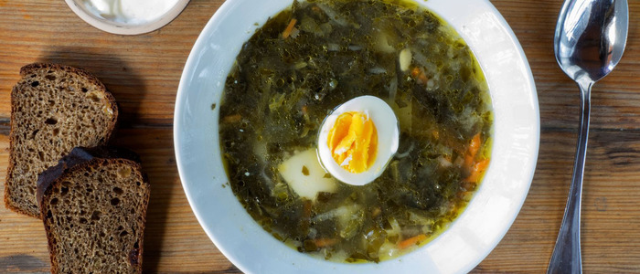 Зеленые щи из капусты