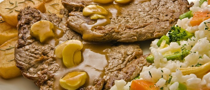 эскалоп из свинины с картофелем