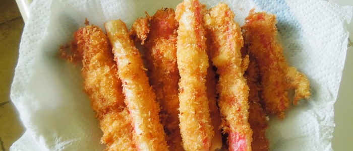 фаршированные крабовые палочки в кляре
