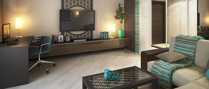 Квартира в стиле хай-тек Гостиная в стиле хай-тек