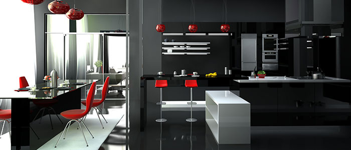 Столовая в стиле хай-тек Кухня в стиле хай-тек