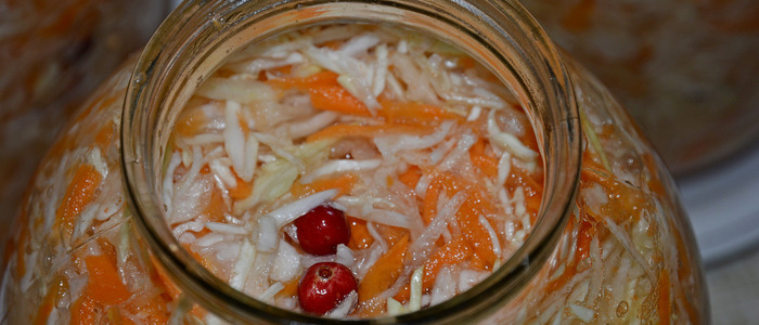 квашеная капуста с клюквой квашеная капуста с мёдом