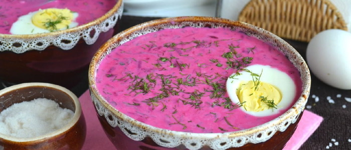 литовский холодный борщ из свеклы