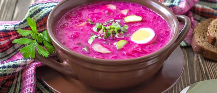 литовский холодный борщ на кефире