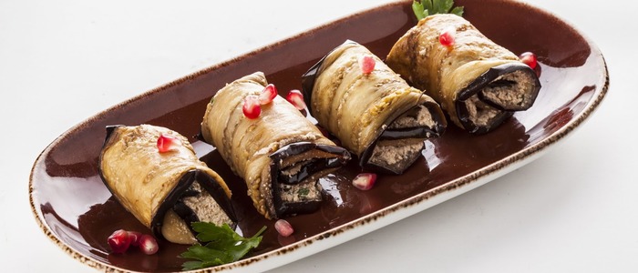 ореховый рулет из баклажанов