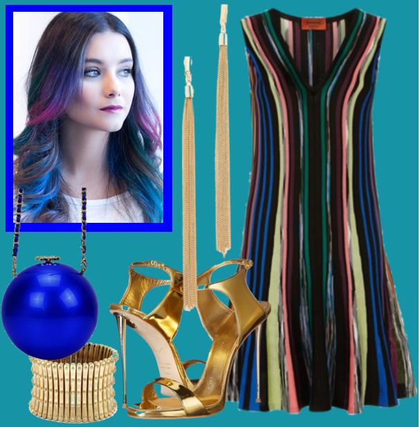 Платье в полоску фото Синее платье в полоску