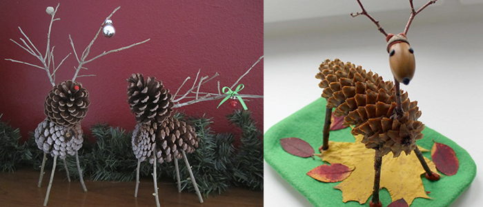 Олени из шишек своими руками Поделки из шишек своими руками