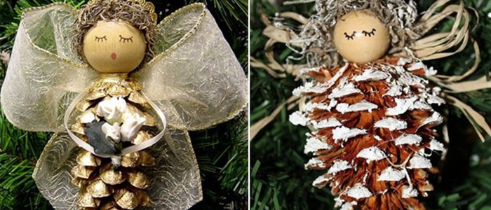 Ангелы из шишек своими руками Ангелочки из шишек своими руками