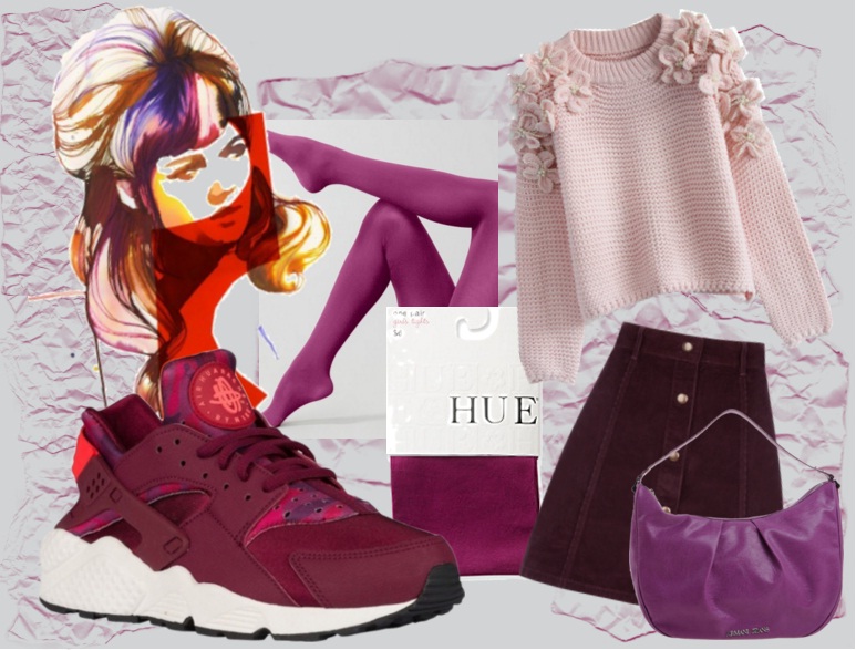 Юбка с кроссовками Носить белые кроссовки