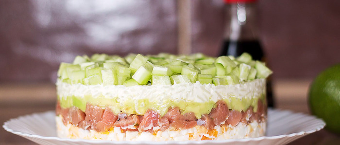 салат «Суши» слоями