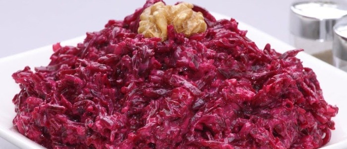 салат из свеклы с черносливом салат из свеклы с черносливом и грецким орехом